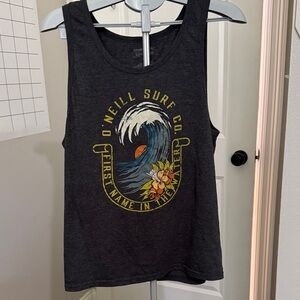 O'Neill Dark Gray Wave Graphic Tank